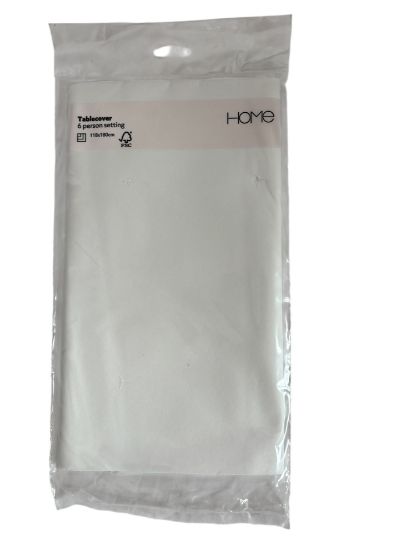 Picture of white table cover 6 persons 118 x 180 cm new habitat white tablecloth white tablecover