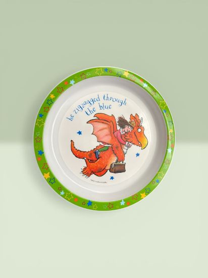 Picture of Zog Childrens Plate Zog the dragon plate New zigzagged through the blue