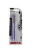 Picture of 2 X ZEBRA Z GRIP SMOOTH PENS PURPLE FLORAL BARREL 1.0mm MEDIUM TIP BLACK NEW