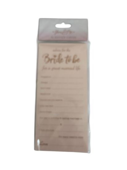 Picture of 10 ADVICE FOR THE BRIDE TO BE CARDS Pink ROSE GOLD Bridal Shower Hen MEMORY BOX