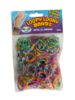 Picture of 300 x stripy loom bands with 12 hooks pack assorted colours