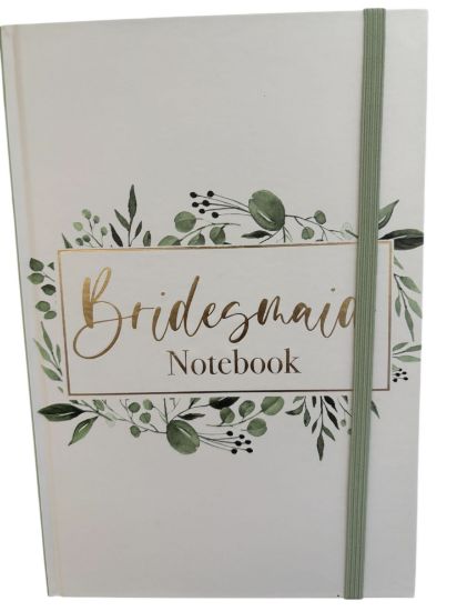 Picture of Bridesmaid notebook A5 florals white and green new