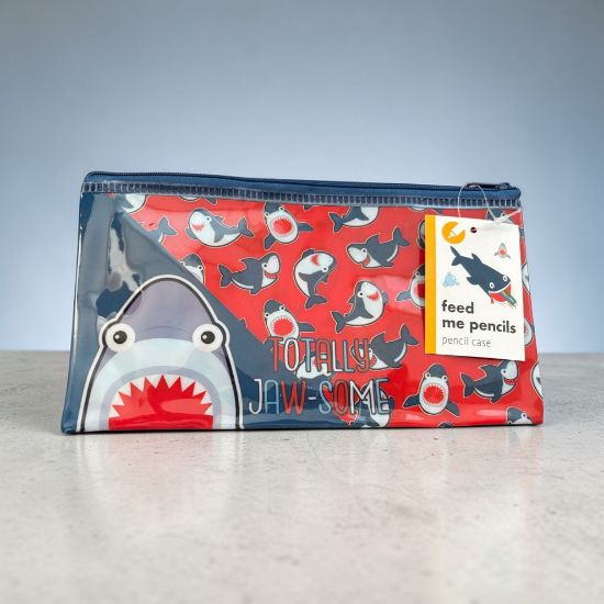 Picture of SHARK pencil Case Totally Jaw-Some Red and Blue NEW