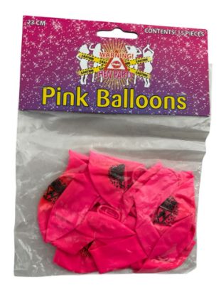 Picture of 15 x Hot Pink Balloons Girls Night Out Caution Hen Party Neon pink Balloons