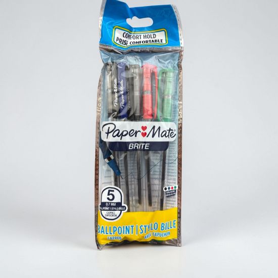 Picture of 5 x Papermate Ballpoint pens blue black red green New