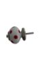 Picture of Red Spot Ceramic Drawer Knob NEW red polka dot on White NEW Screw length 4cm