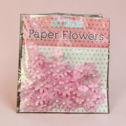 Picture of 60 x pink paper flowers NEW