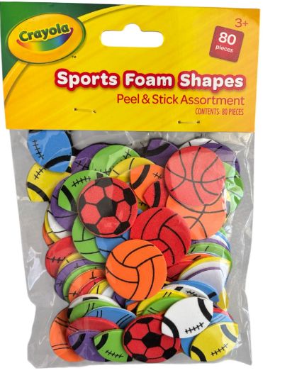 Picture of 80 x Crayola  Foam Sports Ball Shapes stickers Assorted Colours NEW