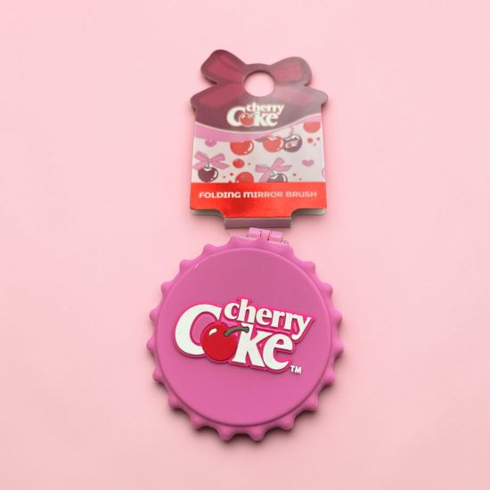 Picture of Retro Style Cherry Coke Pocket Folding Mirror & Brush NEW