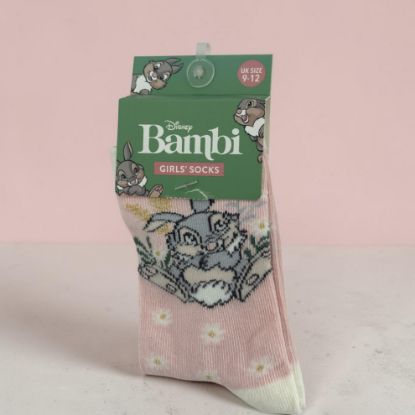 Picture of Girls Disney Bambi socks Pink Cotton Blend Socks  Thumper UK infant 9-12