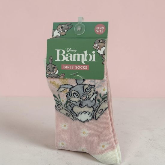Picture of Girls Disney Bambi socks Pink Cotton Blend Socks  Thumper UK infant 9-12