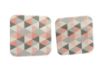 Picture of 2 x Pink Grey Coasters Geometric Design Cork Coasters NEW