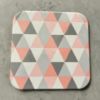 Picture of 2 x Pink Grey Coasters Geometric Design Cork Coasters NEW