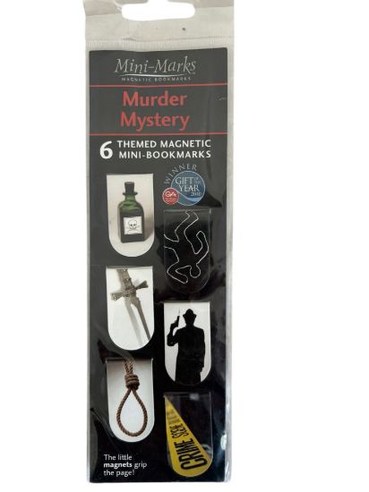 Picture of 6 Pack of Magnetic Bookmarks That Company Called If Mini-Marks murder mystery