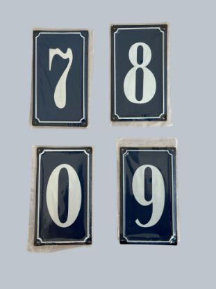 Picture of BLUE French Door number Metal Door Sign - Number 0 ZERO NEW 7 8 9