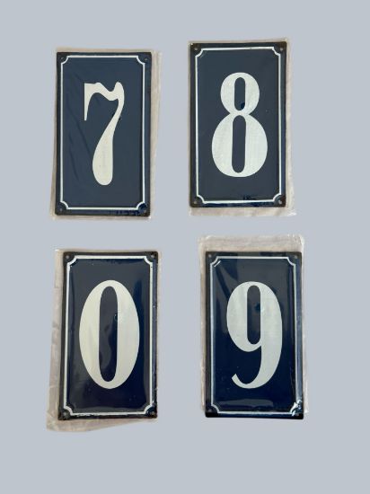 Picture of BLUE French Door number Metal Door Sign - Number 0 ZERO NEW 7 8 9