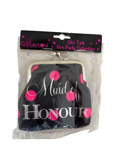 Picture of Maid of Honour purse Black Satin Purse NEW maid of honour Gift wedding gift