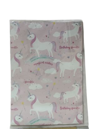 Picture of 2 Sheets & Tags Pink Unicorn Gift Wrap unicorn Birthday Gift Wrap new