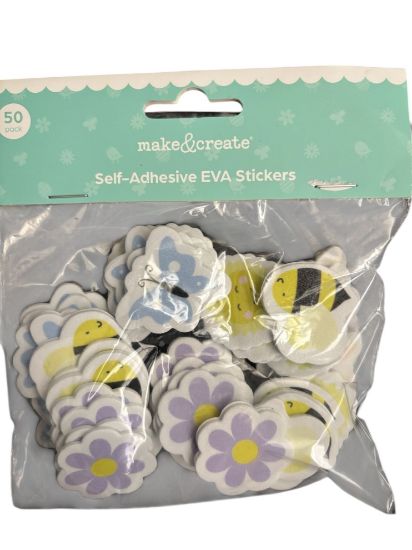 Picture of 50 x easter stickers bumblebees, butterfflied, flowers sun