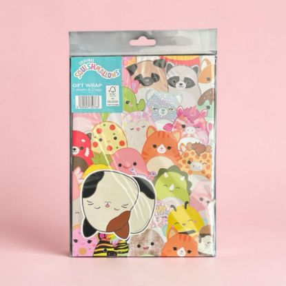 Picture of Birthday Wrapping Paper Squishmallows gift wrap 2 Sheets & 2 Tags Gift Wrap New