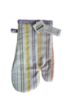 Picture of stripy oven glove single oven mitt white with purple orange yellow green stripes 17 x 30 cm
