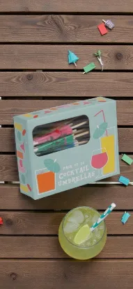 Picture of 24 x cocktail umbrellas cocktail parasols boxed