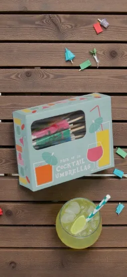 Picture of 24 x cocktail umbrellas cocktail parasols boxed