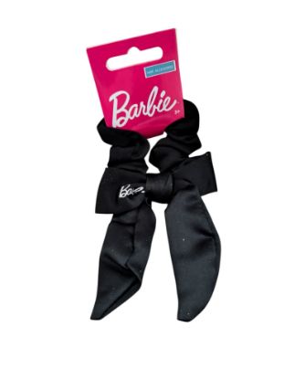 Picture of Black Barbie HAIR Scrunchy with Bow detail "BARBIE" Wording printed on NEW