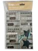 Picture of grey birthday gift wrap sheets and blue star tags 2 x sheets surprise New