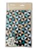 Picture of GIFT WRAP set  GEOMETRIC Shapes blue brown shades Gift wrapping paper and tags 2 sheets 2 tags