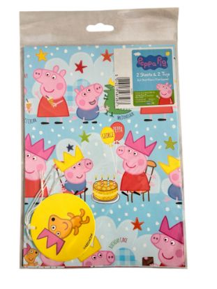 Picture of Peppa Pig Gift wrap set 2 sheets 2 tags peppa pig birthday gift wrap