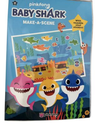 Picture of baby shark sticker scene make a scene with reusable vinyl stickers