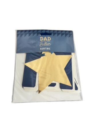 Picture of Happy Fathers Day Bunting 3 metres blue gold stars New