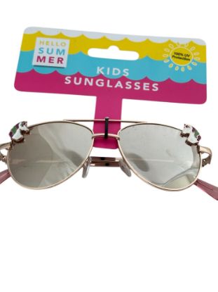 Picture of Kids Unicorn Sunglasses Girls aviator unicorn charm sunglasses 100 % UV