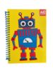 Picture of A5 Notebook Yellow with raised Robot on cover with 40 stickers (sheet) NEW