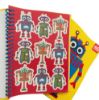 Picture of A5 Notebook Yellow with raised Robot on cover with 40 stickers (sheet) NEW