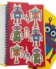 Picture of A5 Notebook Yellow with raised Robot on cover with 40 stickers (sheet) NEW