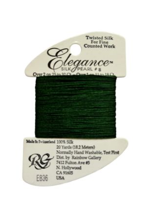 Picture of Rainbow Gallery Elegance 8 Silk Pearl Thread 20yds E836 Green