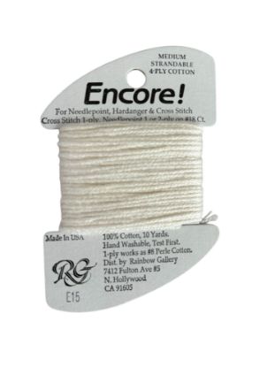 Picture of Rainbow Gallery stranded cotton 4 ply  ENCORE E15 white