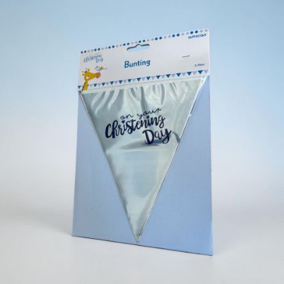Picture of ON your Christening Day Bunting Blue foil Christening Bunting 3.96m New