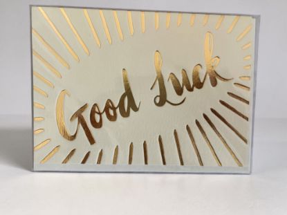 Picture of cream and gold good luck card New