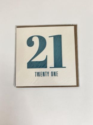 Picture of 21st birthday card Twenty one design New