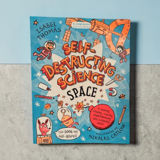 Picture of self destructing science space book New