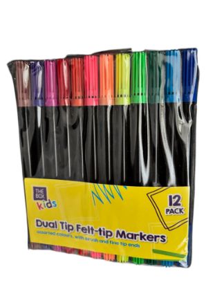 Picture of 12 x dual felt tip  pens dual felt tip markers