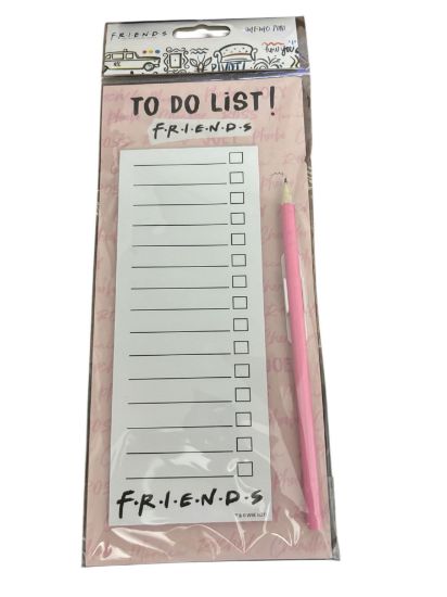 Picture of TV Friends To Do List with pencil on board backing tear off sheets