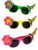Picture of Tropical Hawaiian Sunglasses Pink Yellow Green New Fancy dress sunglasses