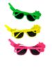 Picture of Tropical Hawaiian Sunglasses Pink Yellow Green New Fancy dress sunglasses