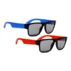 Picture of childrens sunglasses black frame BLUE ARMS blue or red handles