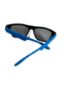 Picture of childrens sunglasses black frame BLUE ARMS blue or red handles