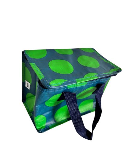 Picture of Insulated lunch bag Spotlight green on blue green spots